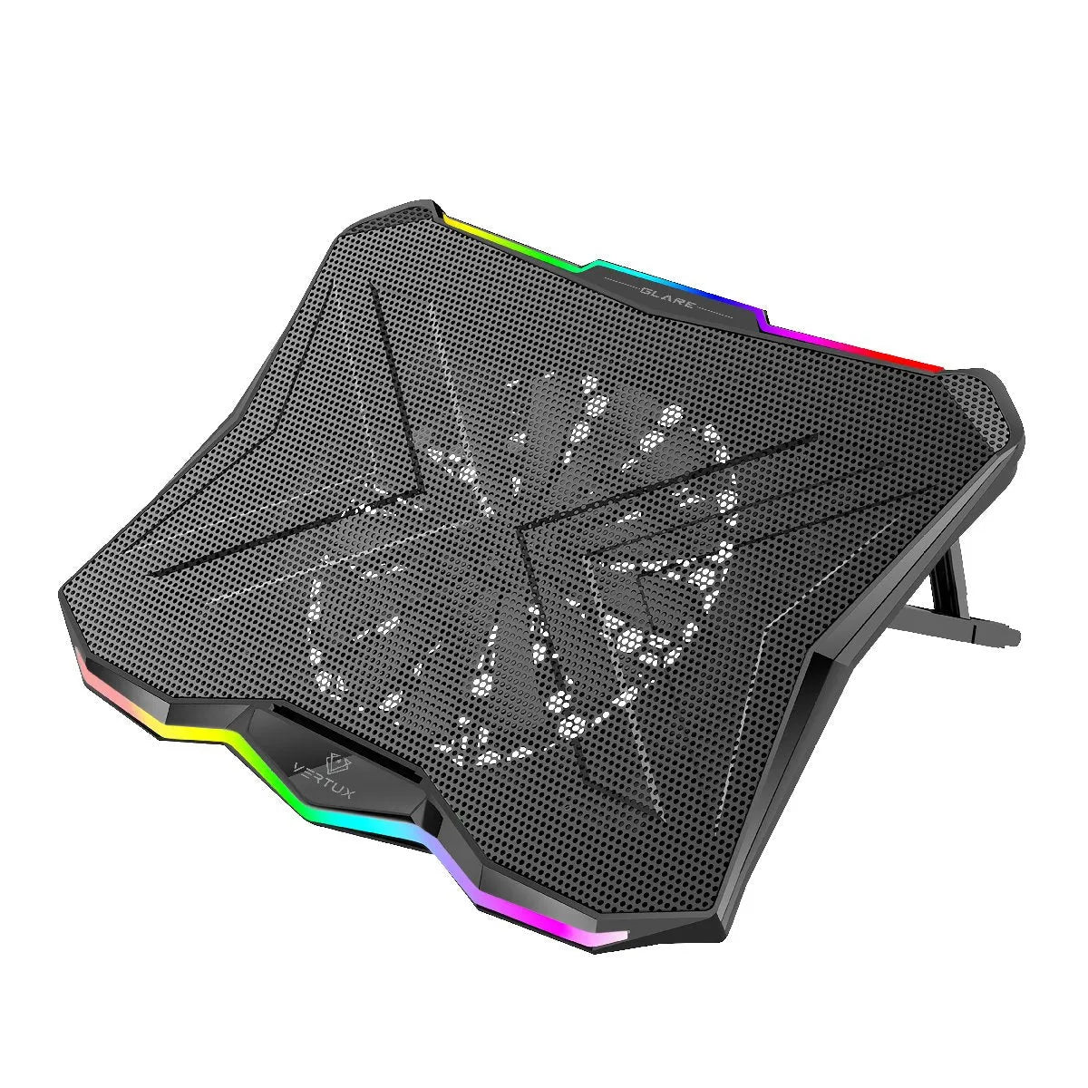 Vertux Glare Quiet Cooling Laptop Stand with Rainbow LED Lights - للتقنيات الحديثة TT TAB متجر